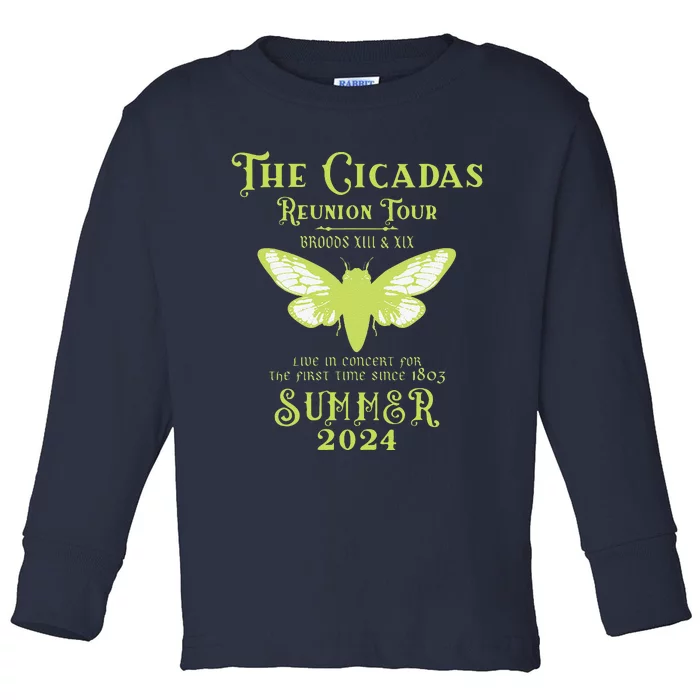 The Cicada Reunion U.S 2024 Cicada Concert Fest Lover Toddler Long Sleeve Shirt