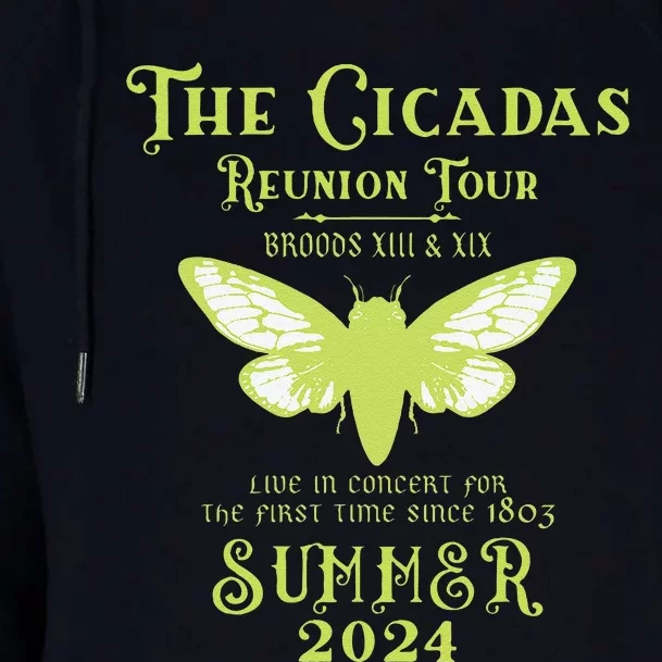 The Cicada Reunion U.S 2024 Cicada Concert Fest Lover Womens Funnel Neck Pullover Hood