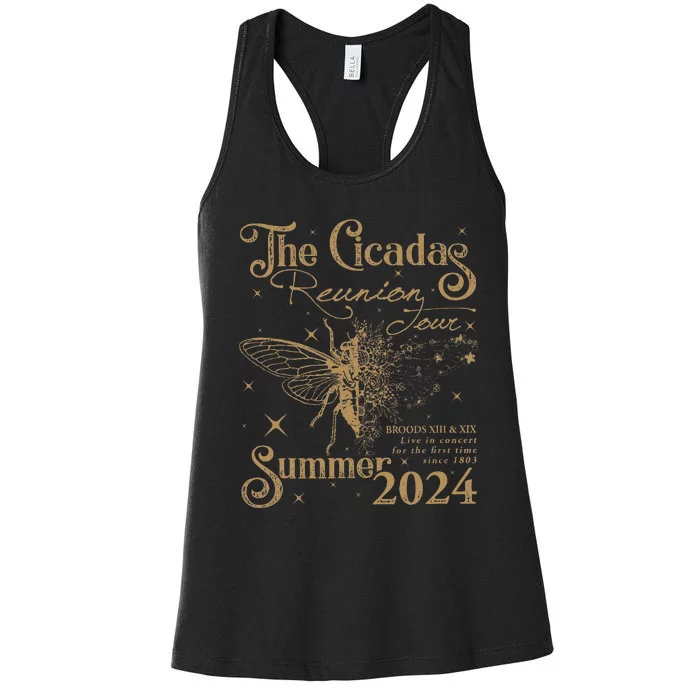 The Cicada Reunion U.S 2024 Cicadas Concert Fest Women's Racerback Tank