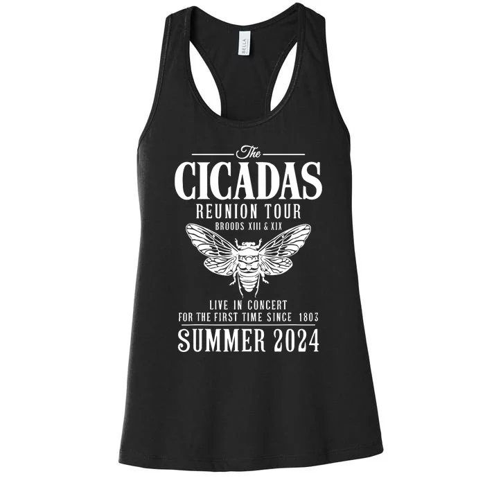 The Cicadas Reunion Tou.R Broods Xiii And Xix Summer 2024 Women's Racerback Tank