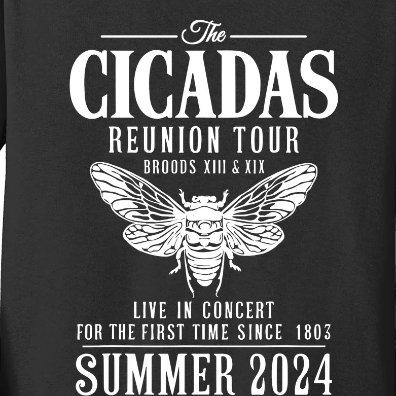 The Cicadas Reunion Tou.R Broods Xiii And Xix Summer 2024 Kids Long Sleeve Shirt