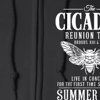 The Cicadas Reunion Tou.R Broods Xiii And Xix Summer 2024 Full Zip Hoodie