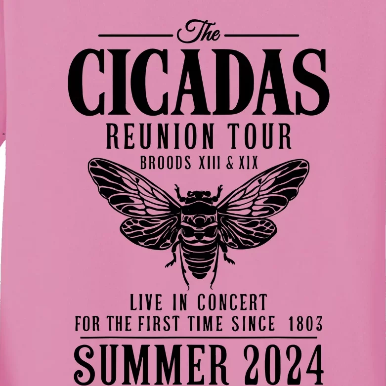 The Cicadas Reunion Tou.R Broods Xiii And Xix Summer 2024 Kids Long Sleeve Shirt