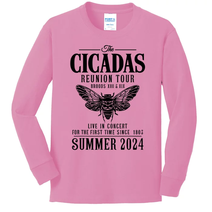 The Cicadas Reunion Tou.R Broods Xiii And Xix Summer 2024 Kids Long Sleeve Shirt