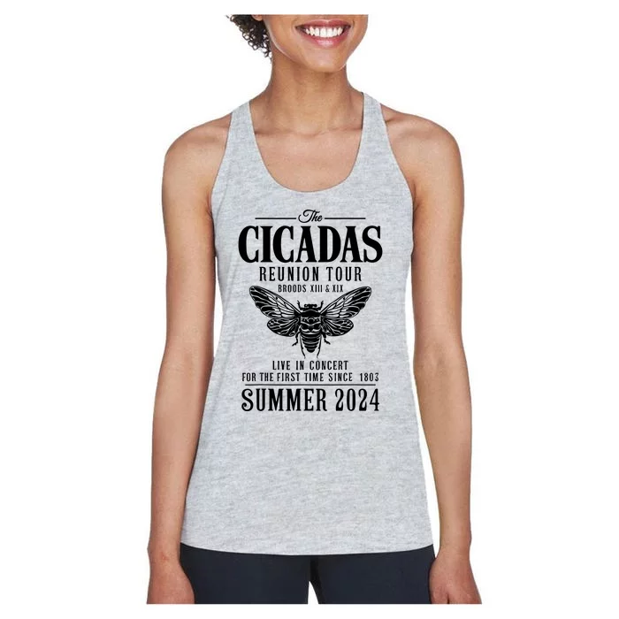 The Cicadas Reunion Tou.R Broods Xiii And Xix Summer 2024 Women's Racerback Tank