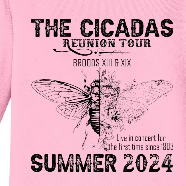 The Cicada Reunion U.S 2024 Broods Xiii And Xix Summer Baby Long Sleeve Bodysuit