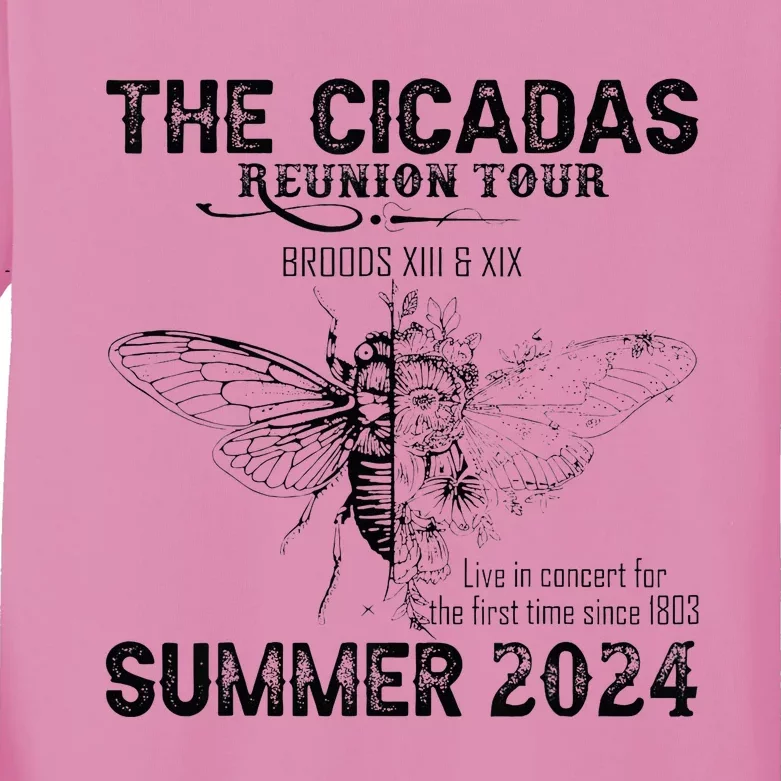 The Cicada Reunion U.S 2024 Broods Xiii And Xix Summer Kids Long Sleeve Shirt