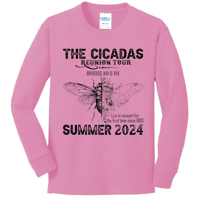 The Cicada Reunion U.S 2024 Broods Xiii And Xix Summer Kids Long Sleeve Shirt