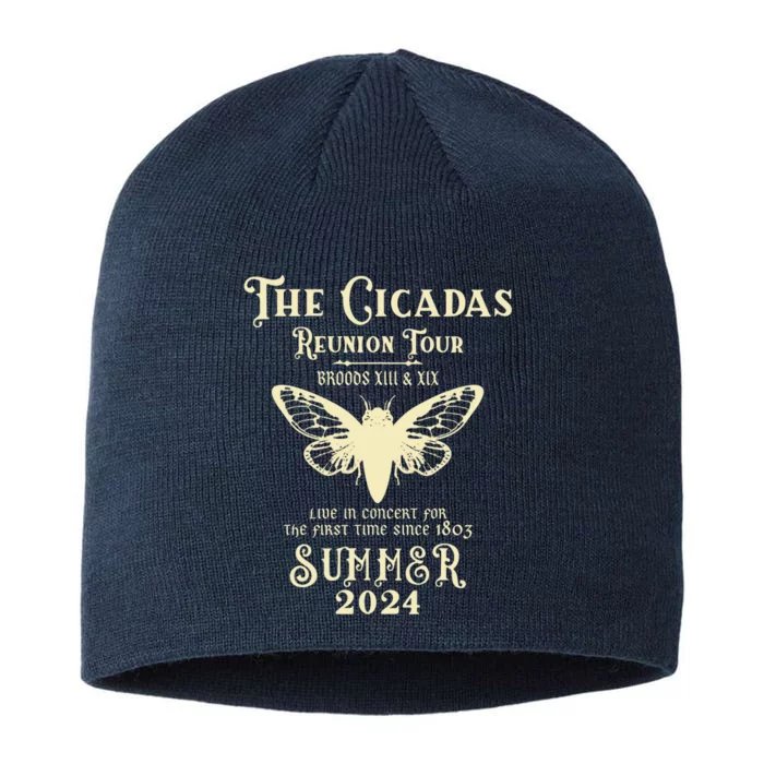 The Cicada Reunion Tours 2024 Cicada Concert Fest Lover Gift 8 1/2in Sustainable Knit Beanie