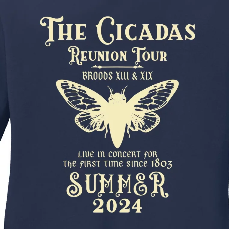 The Cicada Reunion Tours 2024 Cicada Concert Fest Lover Gift Ladies Long Sleeve Shirt