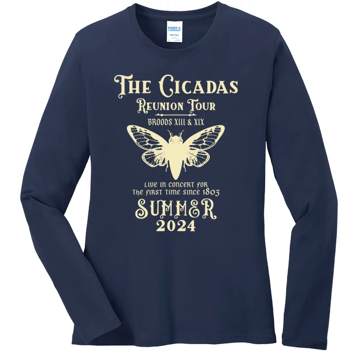 The Cicada Reunion Tours 2024 Cicada Concert Fest Lover Gift Ladies Long Sleeve Shirt