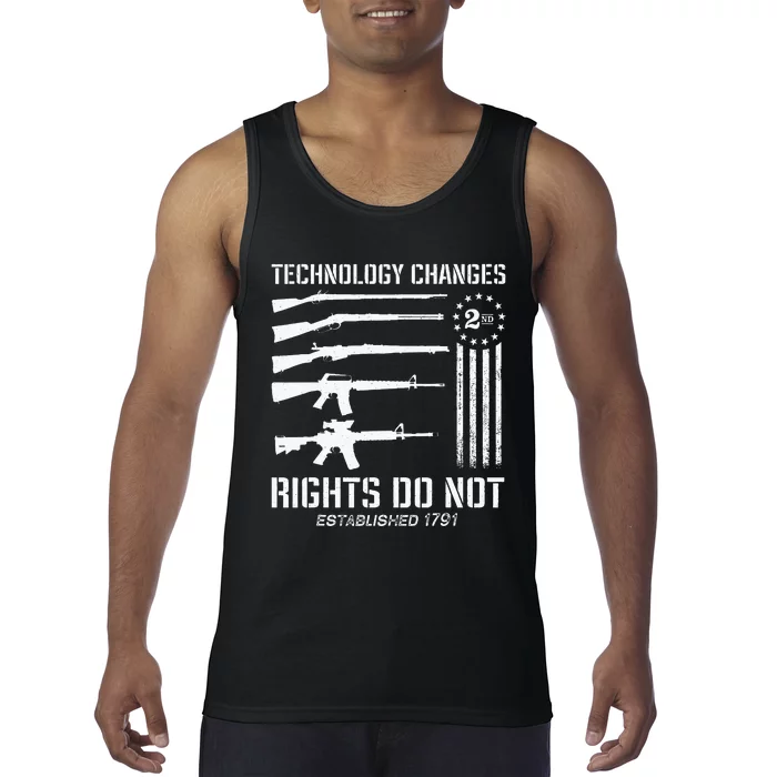 Technology Changes Rights Do Not Gun Rights 2A Statement Tank Top