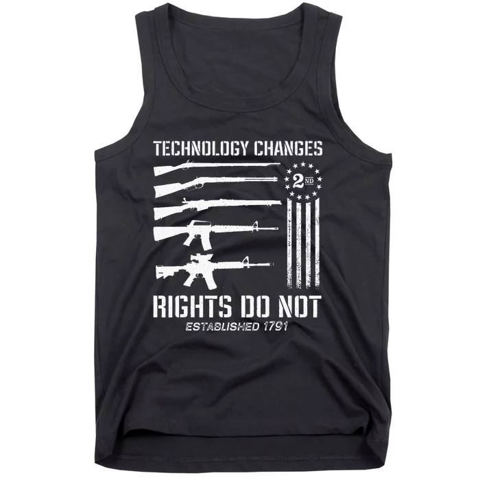 Technology Changes Rights Do Not Gun Rights 2A Statement Tank Top