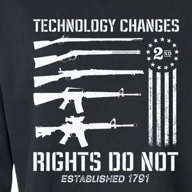 Technology Changes Rights Do Not Gun Rights 2A Statement Cropped Pullover Crew