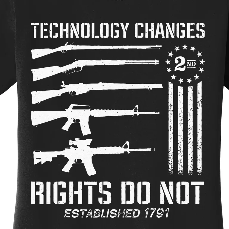 Technology Changes Rights Do Not Gun Rights 2A Statement Women's T-Shirt