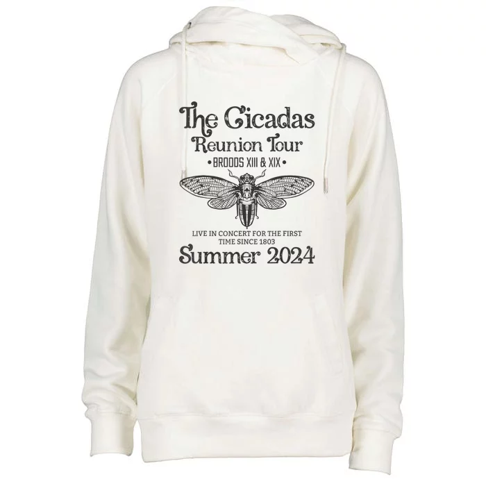 The Cicada Reunion U.S Tours 2024 Cicada Concert Fest Lover Gift Womens Funnel Neck Pullover Hood