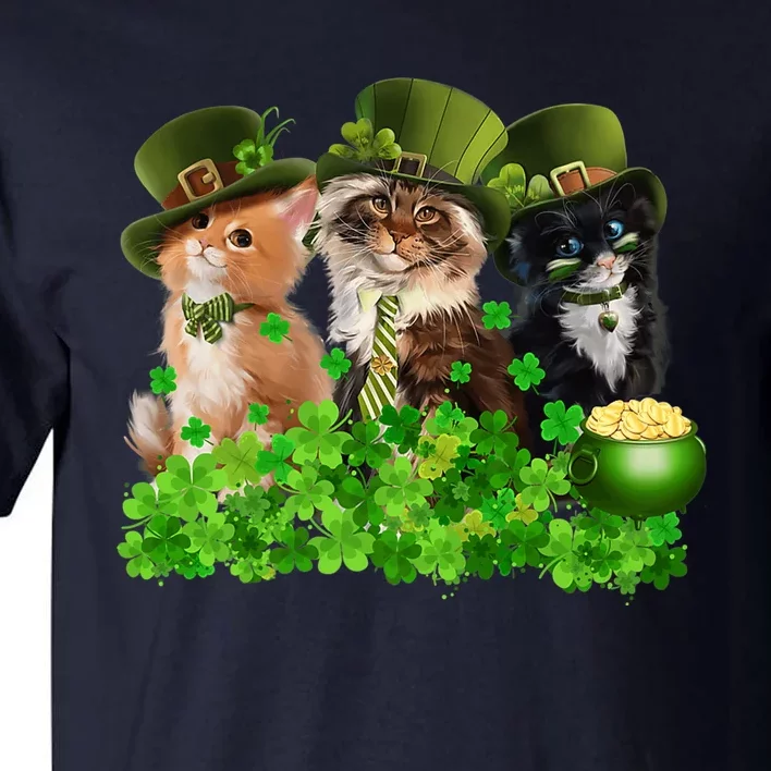 Three Cat St Patricks Day Kitty Kitten Lover Irish Premium Tall T-Shirt