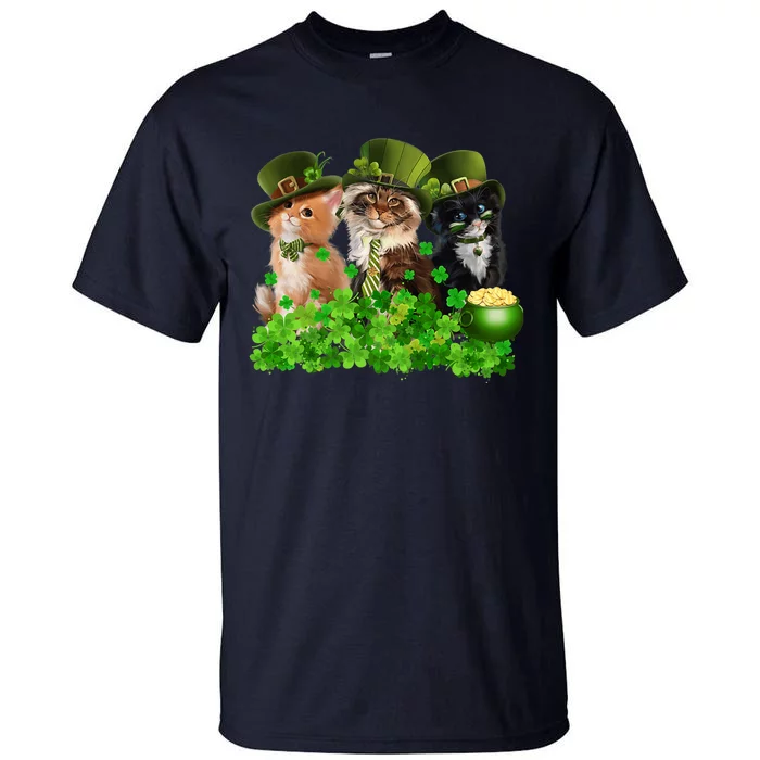 Three Cat St Patricks Day Kitty Kitten Lover Irish Premium Tall T-Shirt