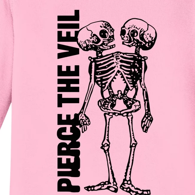 Tan Conjoined Skeleton Baby Long Sleeve Bodysuit