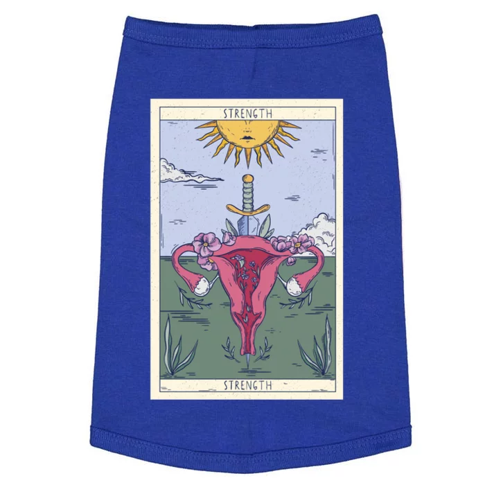 Tarot Card Strength Feminism Witchy Feminist Uterus Gift Doggie Tank