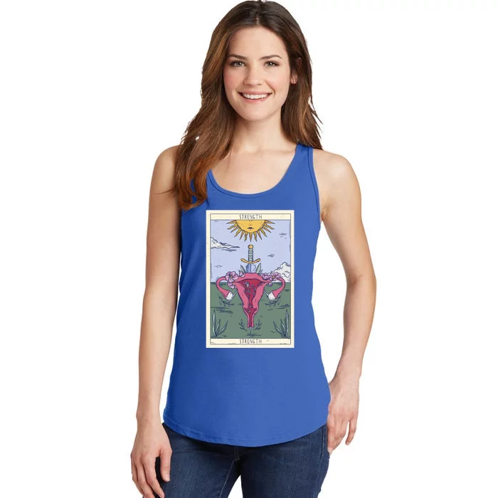 Tarot Card Strength Feminism Witchy Feminist Uterus Gift Ladies Essential Tank