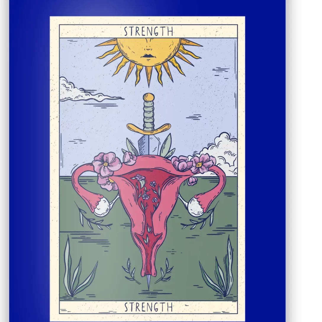 Tarot Card Strength Feminism Witchy Feminist Uterus Gift Poster