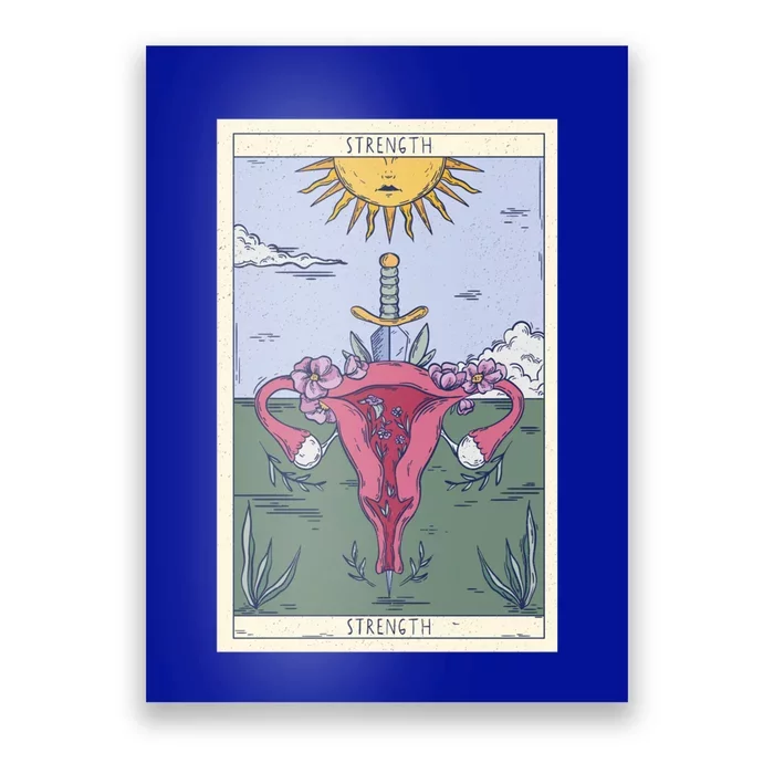 Tarot Card Strength Feminism Witchy Feminist Uterus Gift Poster