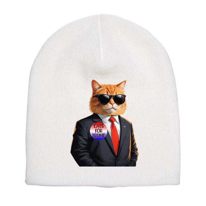 Trump Cats Support Well Dressed Cat Short Acrylic Beanie