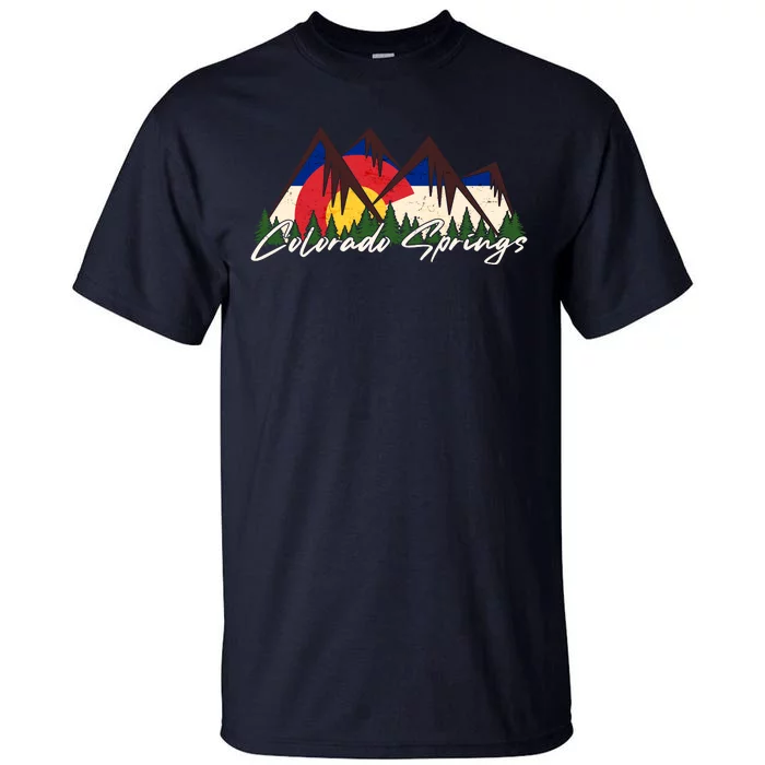 Travel Colorado Springs Colorado State Flag Tall T-Shirt