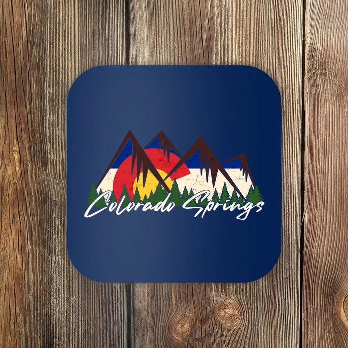 Travel Colorado Springs Colorado State Flag Coaster