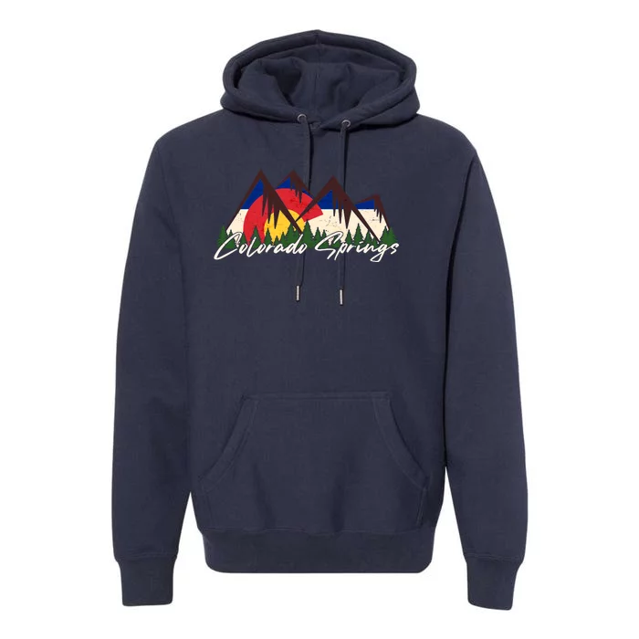 Travel Colorado Springs Colorado State Flag Premium Hoodie