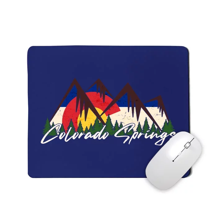 Travel Colorado Springs Colorado State Flag Mousepad