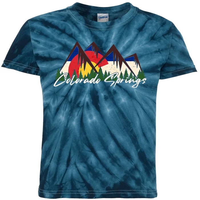 Travel Colorado Springs Colorado State Flag Kids Tie-Dye T-Shirt