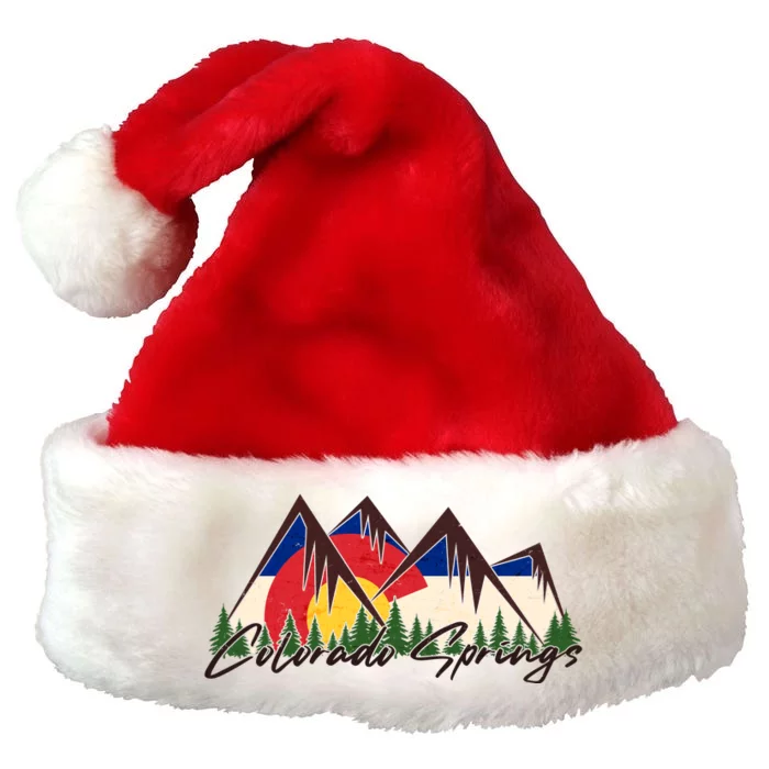 Travel Colorado Springs Colorado State Flag Premium Christmas Santa Hat