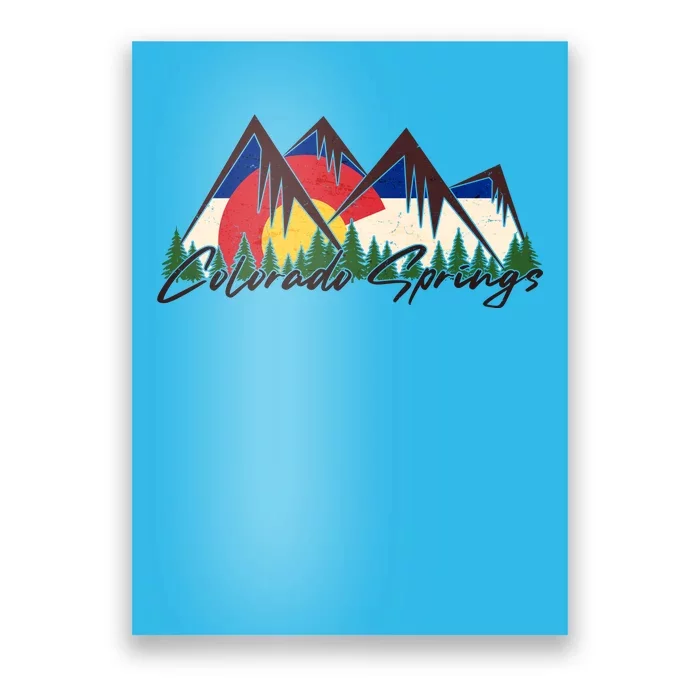 Travel Colorado Springs Colorado State Flag Poster