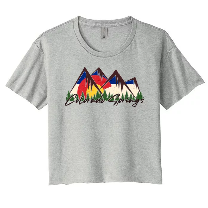 Travel Colorado Springs Colorado State Flag Women's Crop Top Tee