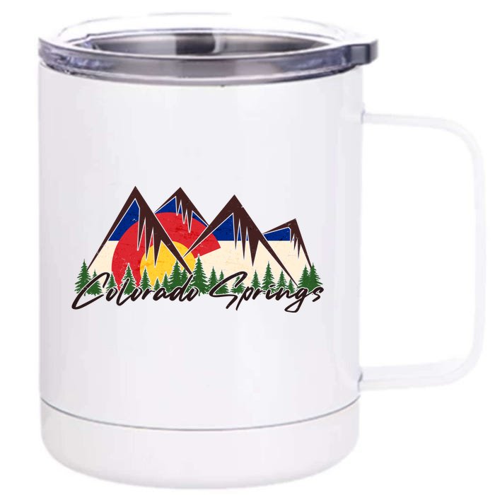 Travel Colorado Springs Colorado State Flag Front & Back 12oz Stainless Steel Tumbler Cup