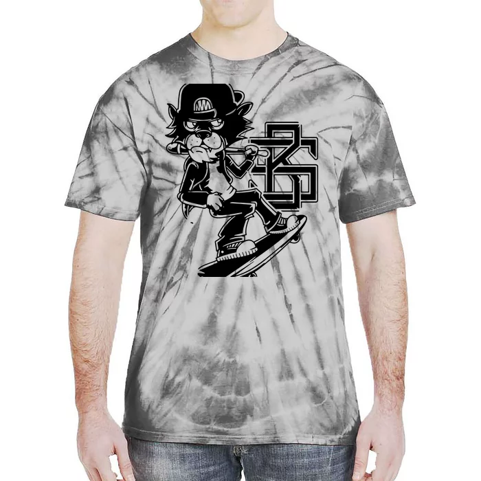 Tough Cat Skater Anime Fantasy Tie-Dye T-Shirt