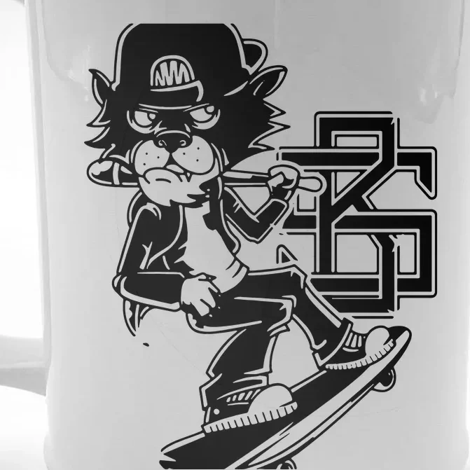 Tough Cat Skater Anime Fantasy Front & Back Beer Stein