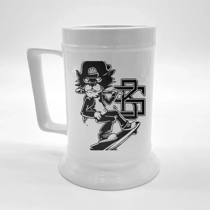 Tough Cat Skater Anime Fantasy Front & Back Beer Stein