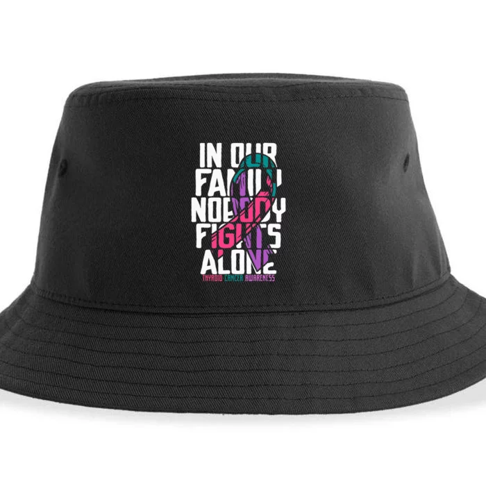 Thyroid Cancer Support Tee Family Thyroid Cancer Awareness Sustainable Bucket Hat