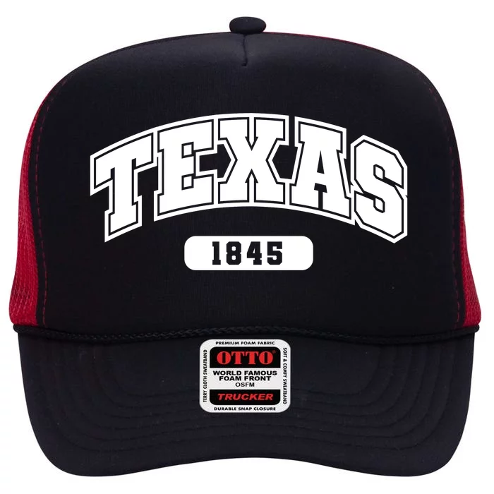 Texas Collegiate Style 1845 High Crown Mesh Trucker Hat