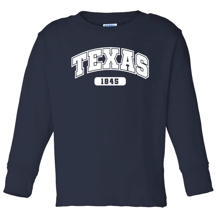 Texas Collegiate Style 1845 Toddler Long Sleeve Shirt