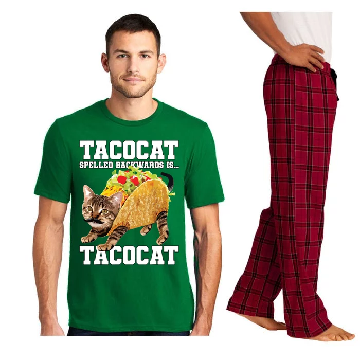 Taco Cat Spelled Backwards Is Tacocat Meme Silly Cat Lover Pajama Set