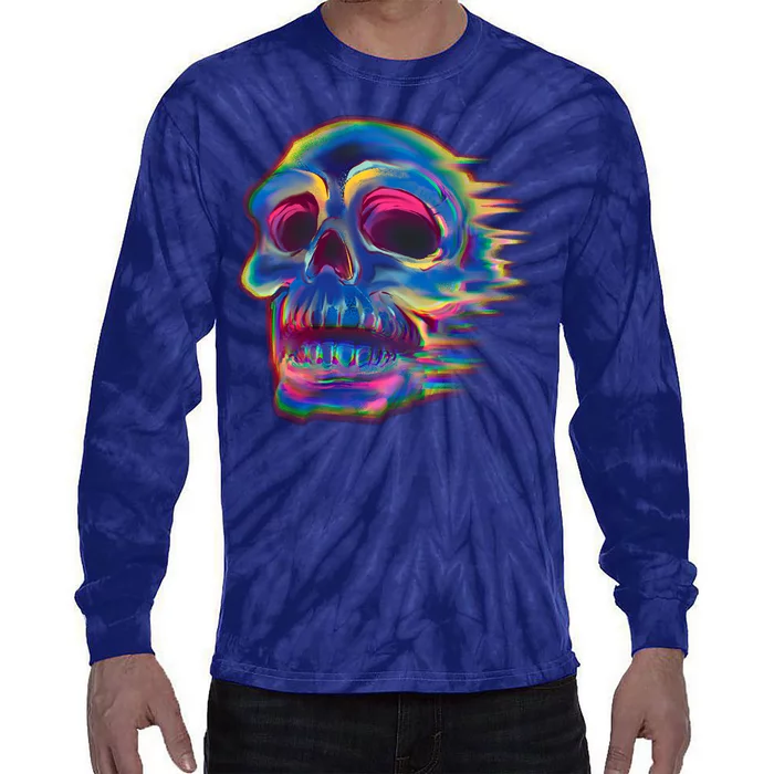 Trippy Colorful Skull Tie-Dye Long Sleeve Shirt