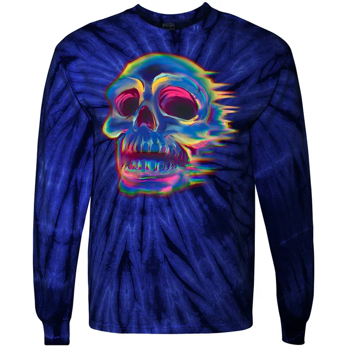 Trippy Colorful Skull Tie-Dye Long Sleeve Shirt