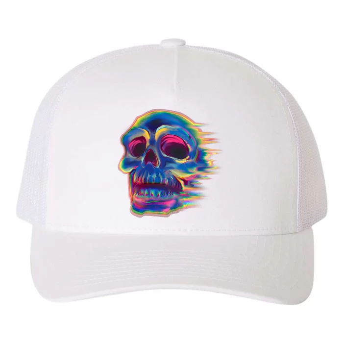 Trippy Colorful Skull Yupoong Adult 5-Panel Trucker Hat