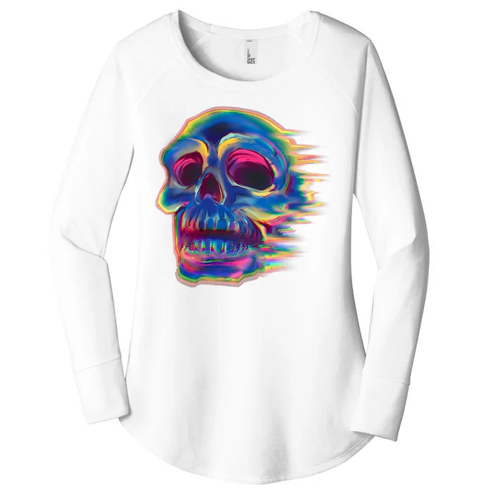 Trippy Colorful Skull Women's Perfect Tri Tunic Long Sleeve Shirt