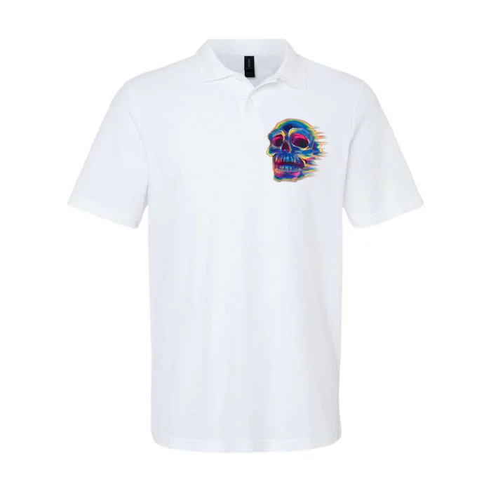 Trippy Colorful Skull Softstyle Adult Sport Polo