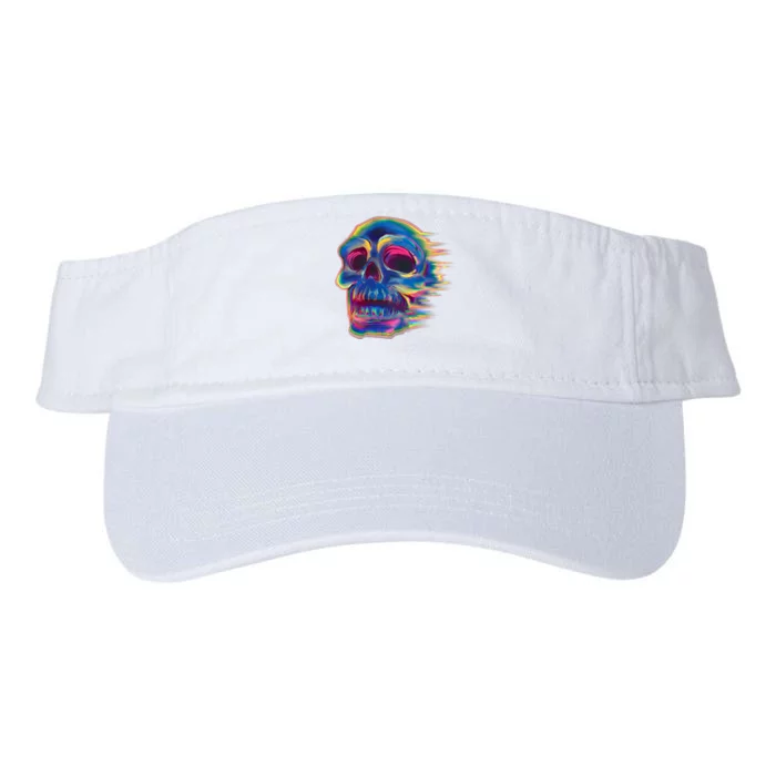 Trippy Colorful Skull Valucap Bio-Washed Visor